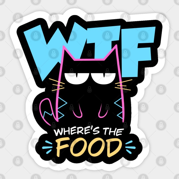 Where's the food - Bad Mood Funny Cat Sticker by Snouleaf